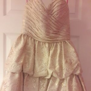 Cream elegant cocktail dress.